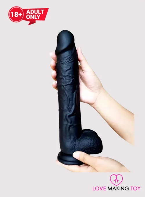 Phantom Black Realistic Dildo For Women With Balls & Suction | Buy Dildo Online