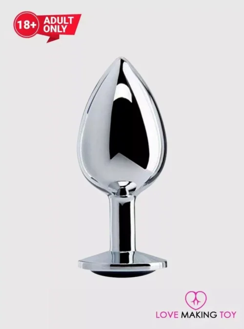 Glossy Steel Diamond Butt Plug For Women