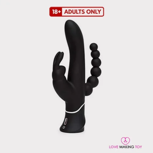 Triple Curve Rabbit Dildo Vibe in Black Color