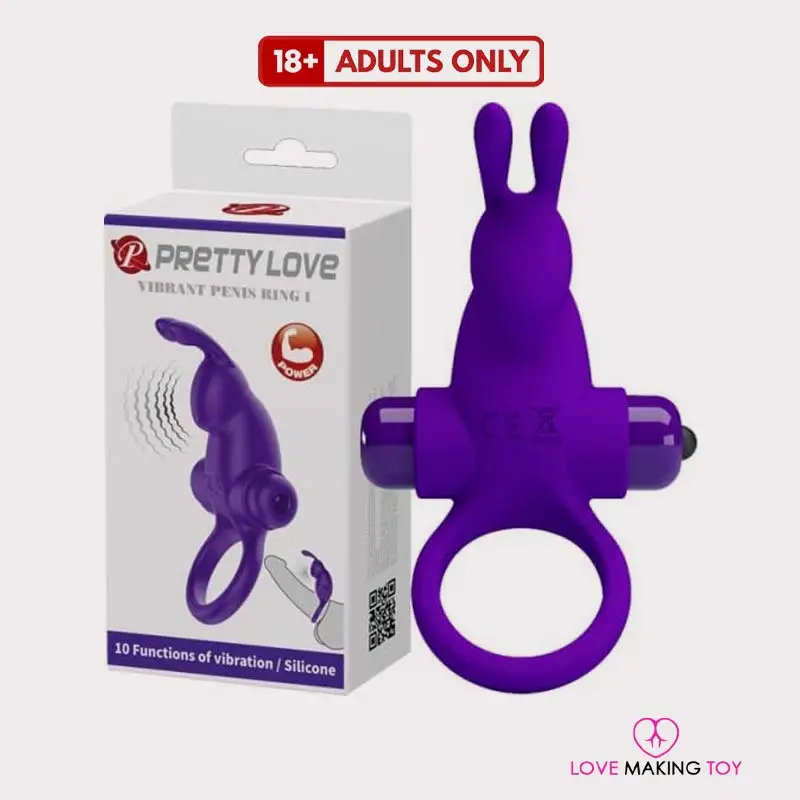 Pretty Love Rabbit Penis Ring For Men with dual stimulation for enhanced pleasure