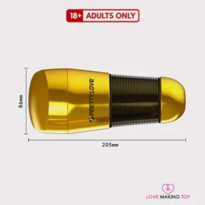 Pretty Love Kitty Gold 3D Vagina Masturbator for female vagina masturbation, artificial vagina for masturbation.