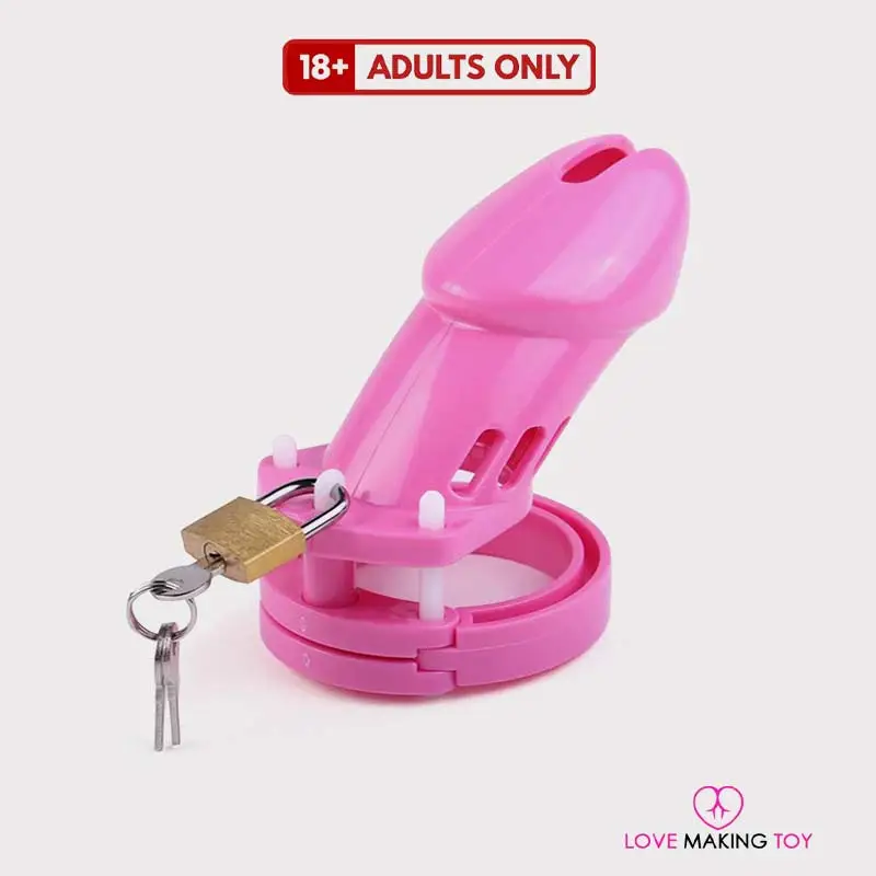 Best male chastity cage in pretty pink design