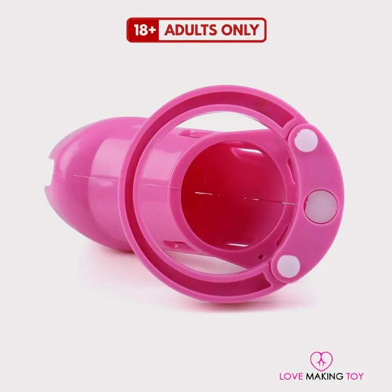 Pretty Pink Male Chastity Cock Cage for secure and stylish chastity control