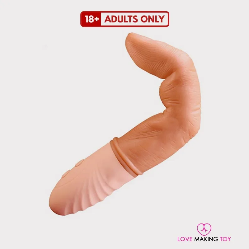 G-spot Realistic Heating Silicone Finger Vibrator with warming feature for enhanced pleasure.