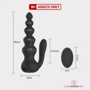 Wireless Double Vibrating Anal Beads Plug for intense pleasure - anal beads porn experience