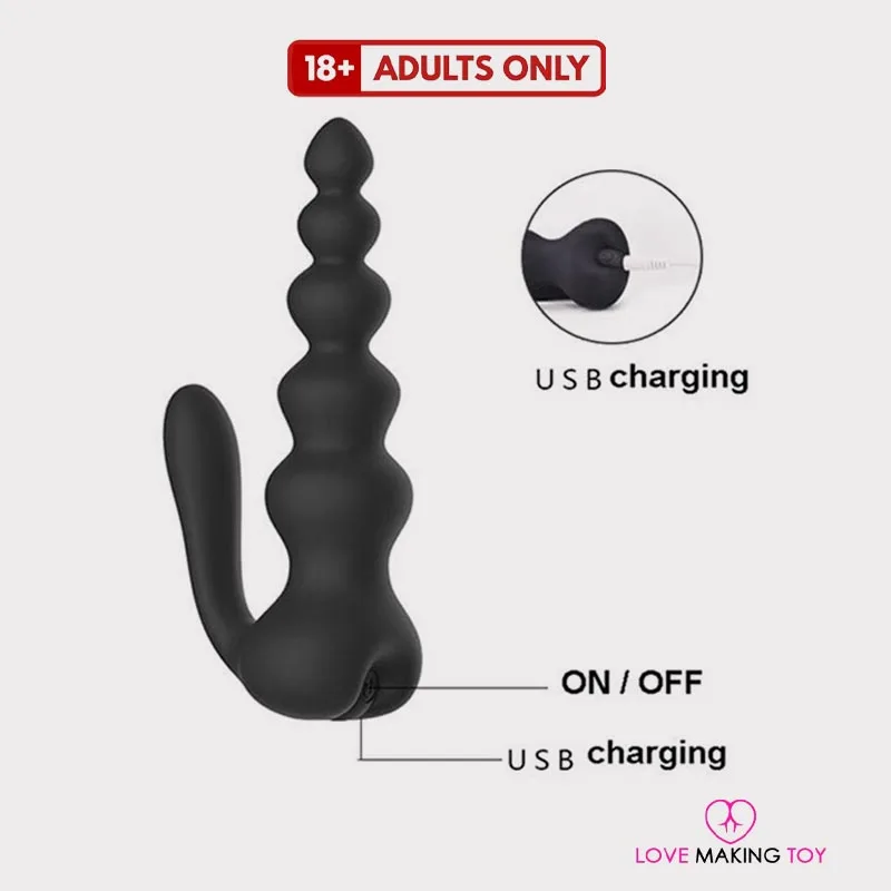 Wireless Anal Beads Plug for Intense Double Vibration Stimulation